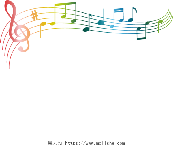 彩色音乐音符图案素材